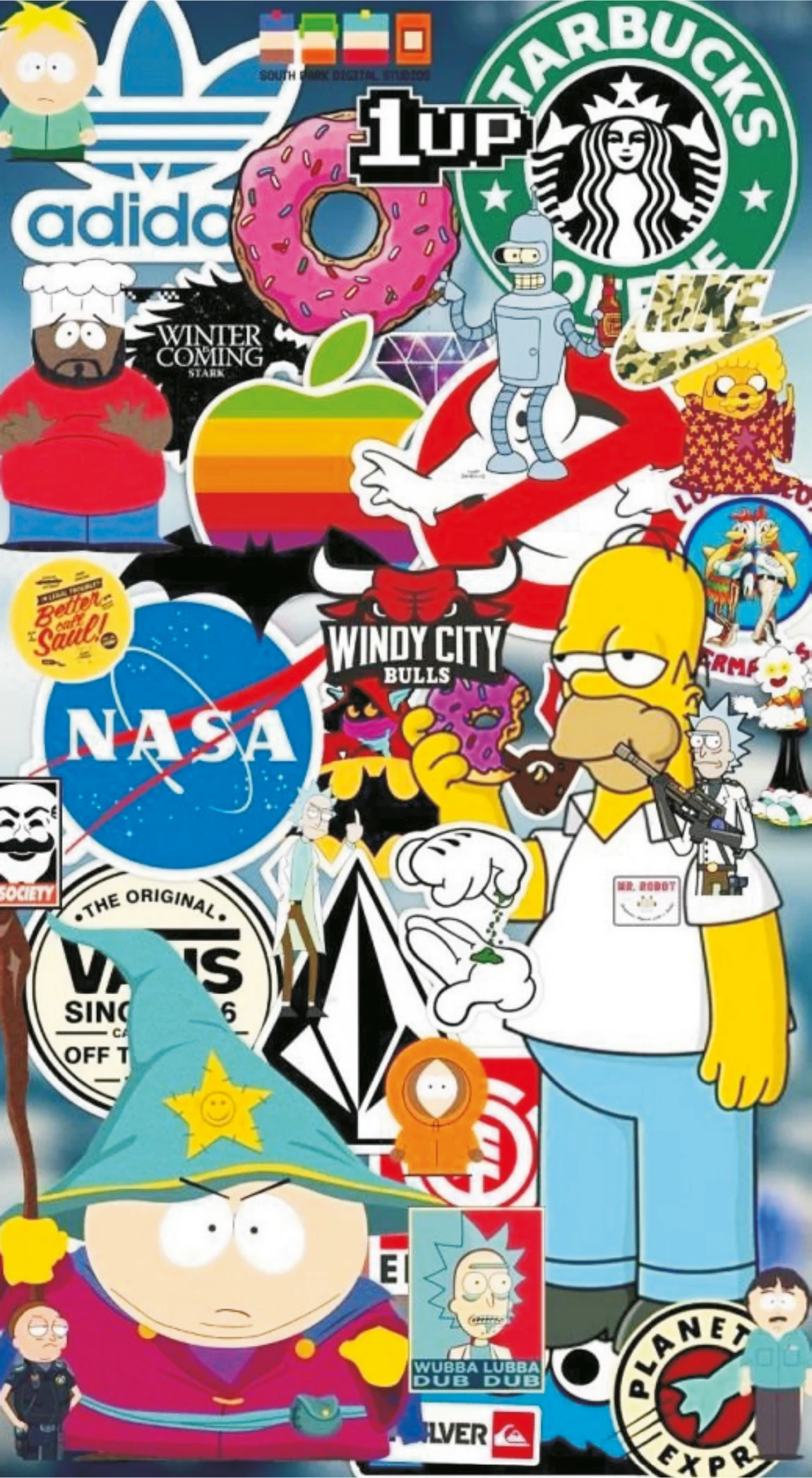 90s Retro Pop Culture Cartoon Sticker Pack Premium Mobile Skin Wrap