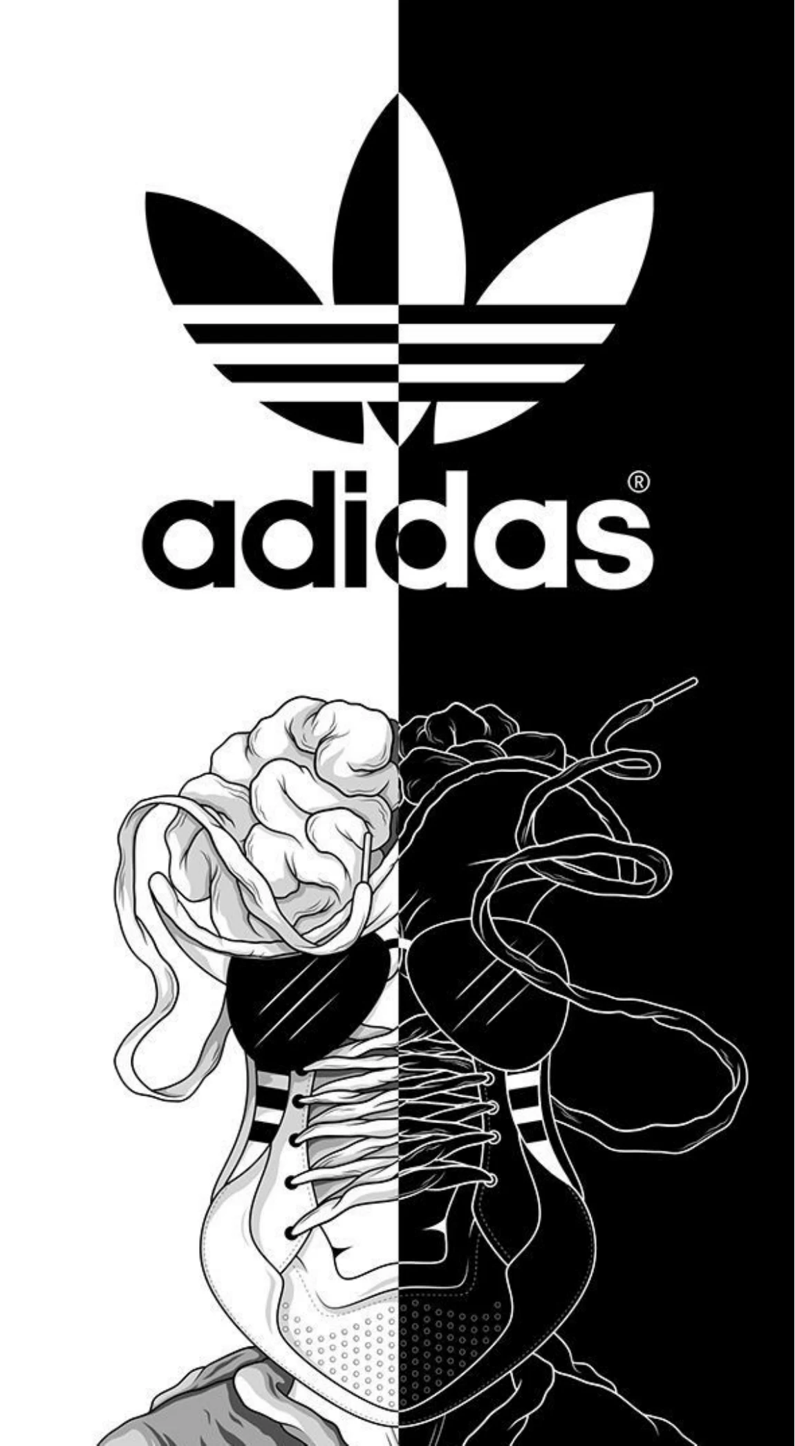 Adidas Trefoil Split Monochrome Sneaker Premium Mobile Skin Wrap