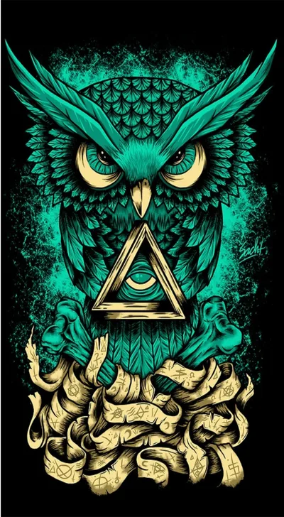 All-Seeing Emerald Mystic Owl Triangle