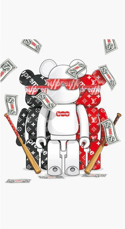 Bearbrick Supreme Cash Money Gunner
