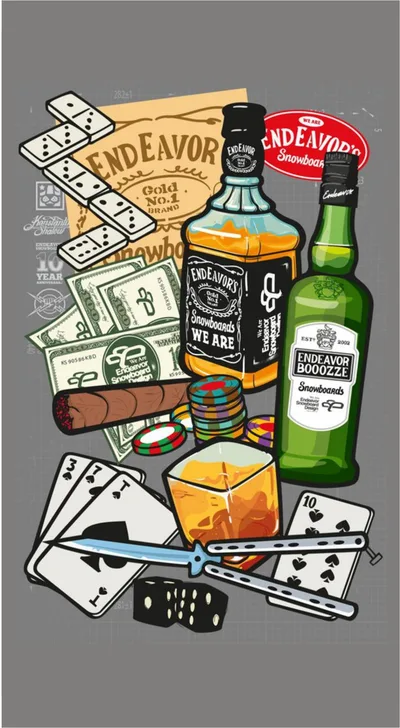 Endeavor Casino Poker Whiskey & Cards
