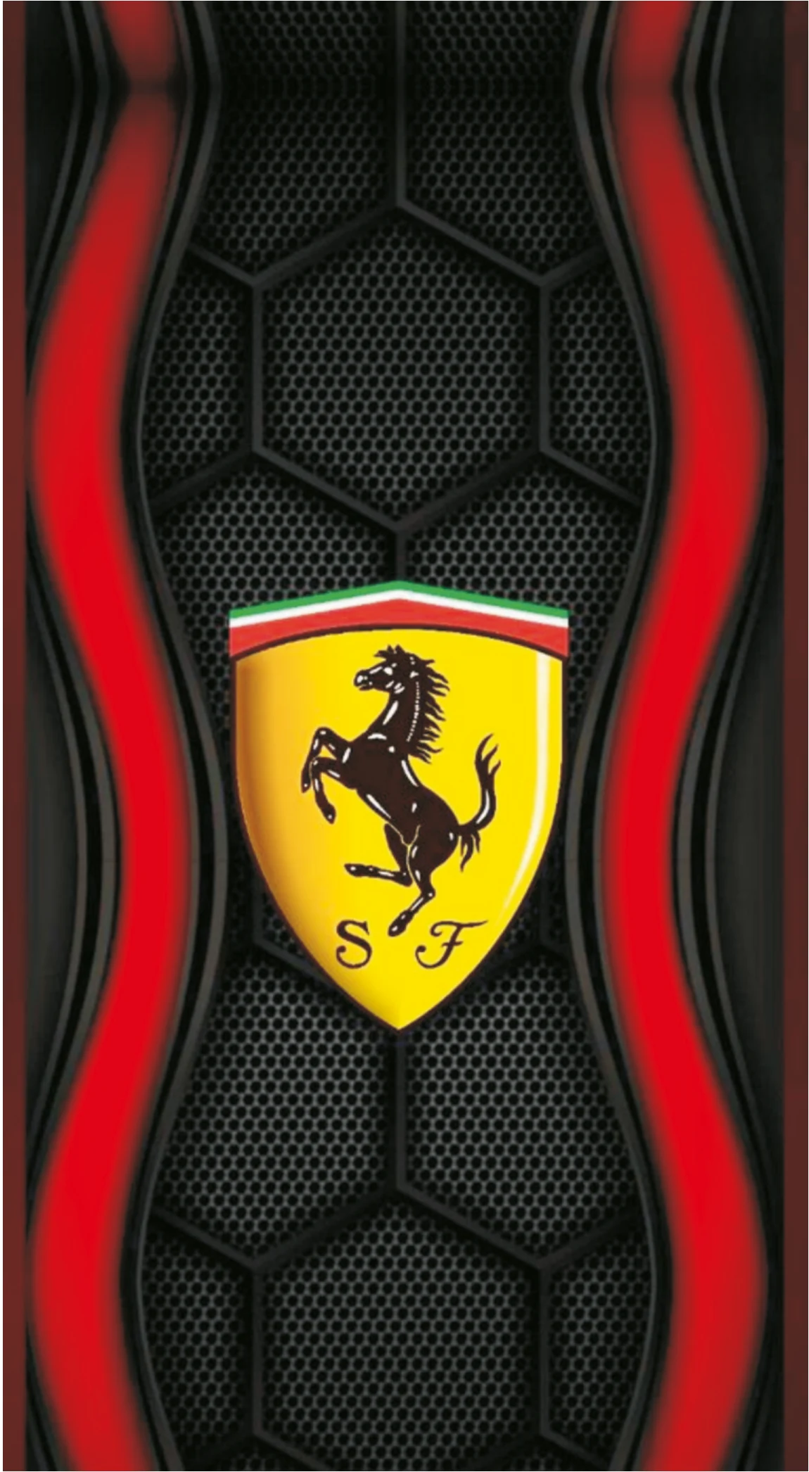 Ferrari Scuderia Honeycomb Carbon Shield Premium Mobile Skin Wrap