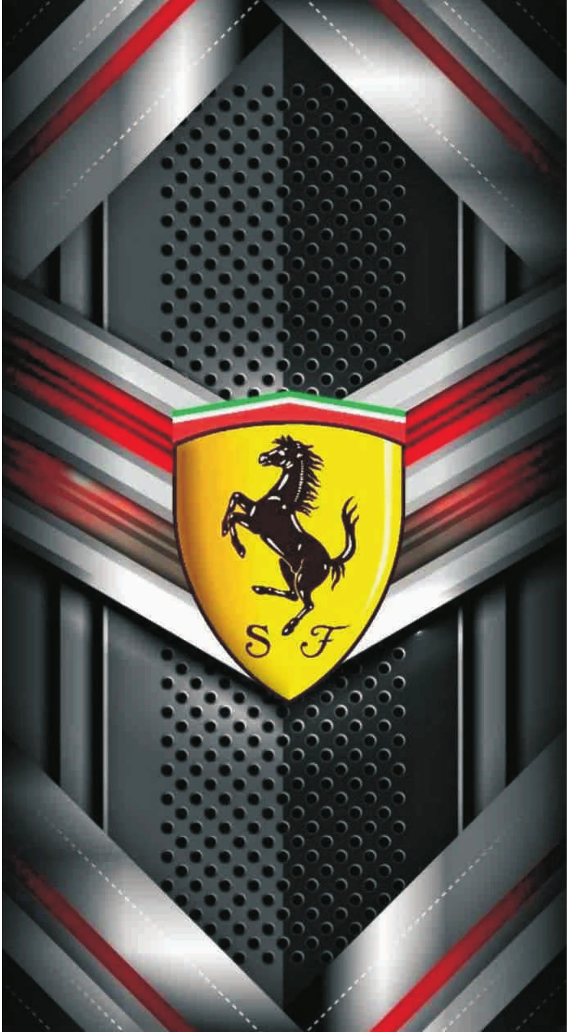 Ferrari Titanium Shield Carbon Weave Premium Mobile Skin Wrap