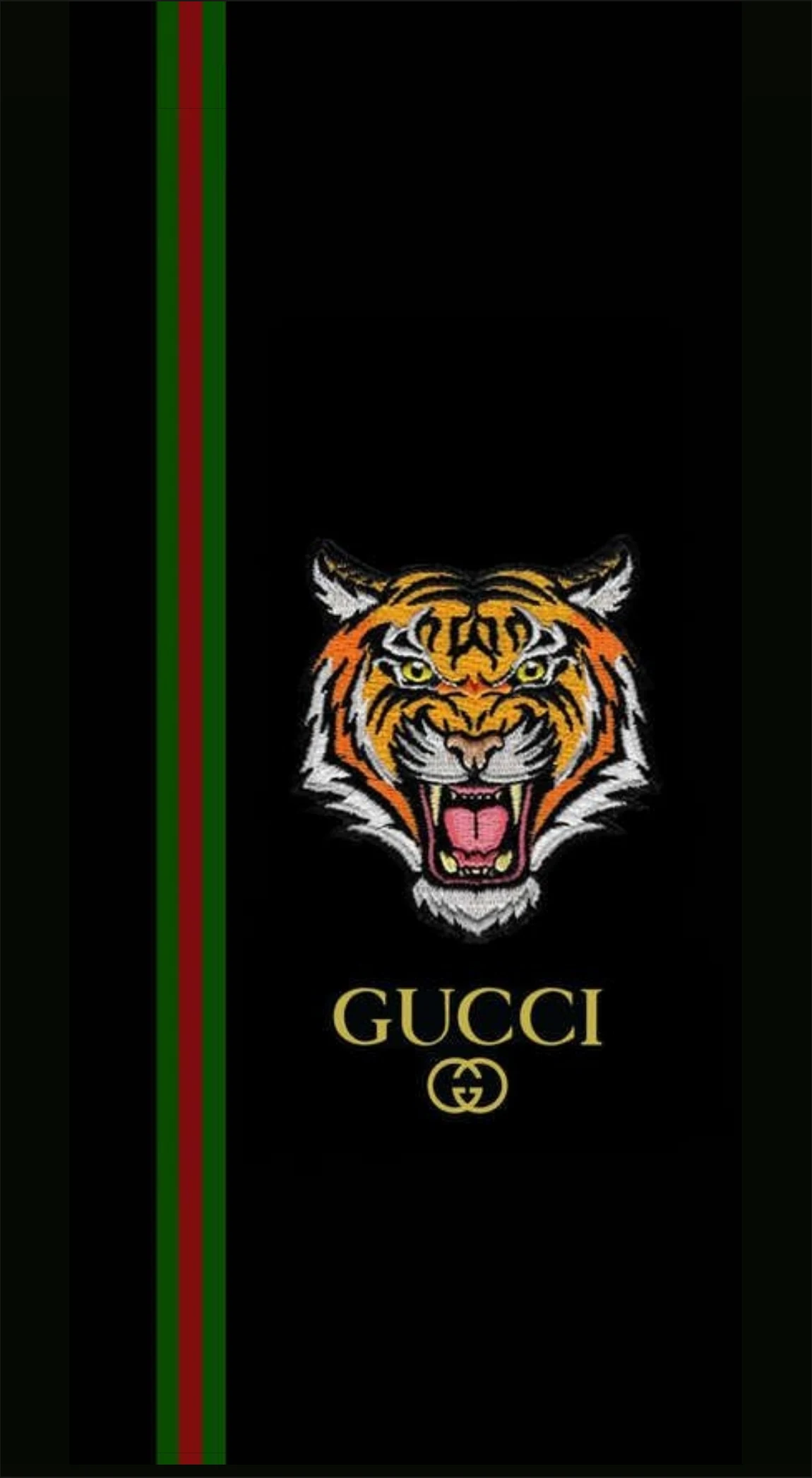 Gucci Wild Roaring Tiger Web Stripe Black