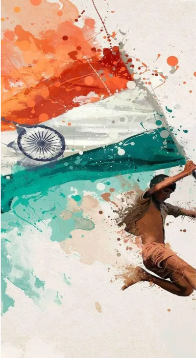 Indian Tiranga Flag Youth Joy Splash