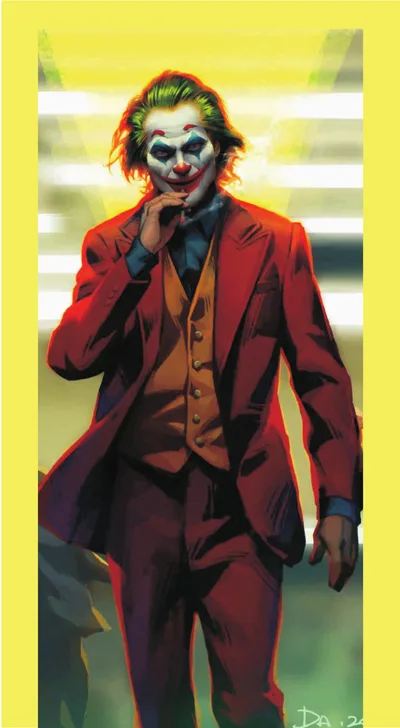 Joker Joaquin Crimson Walk in Yellow Sunlight
