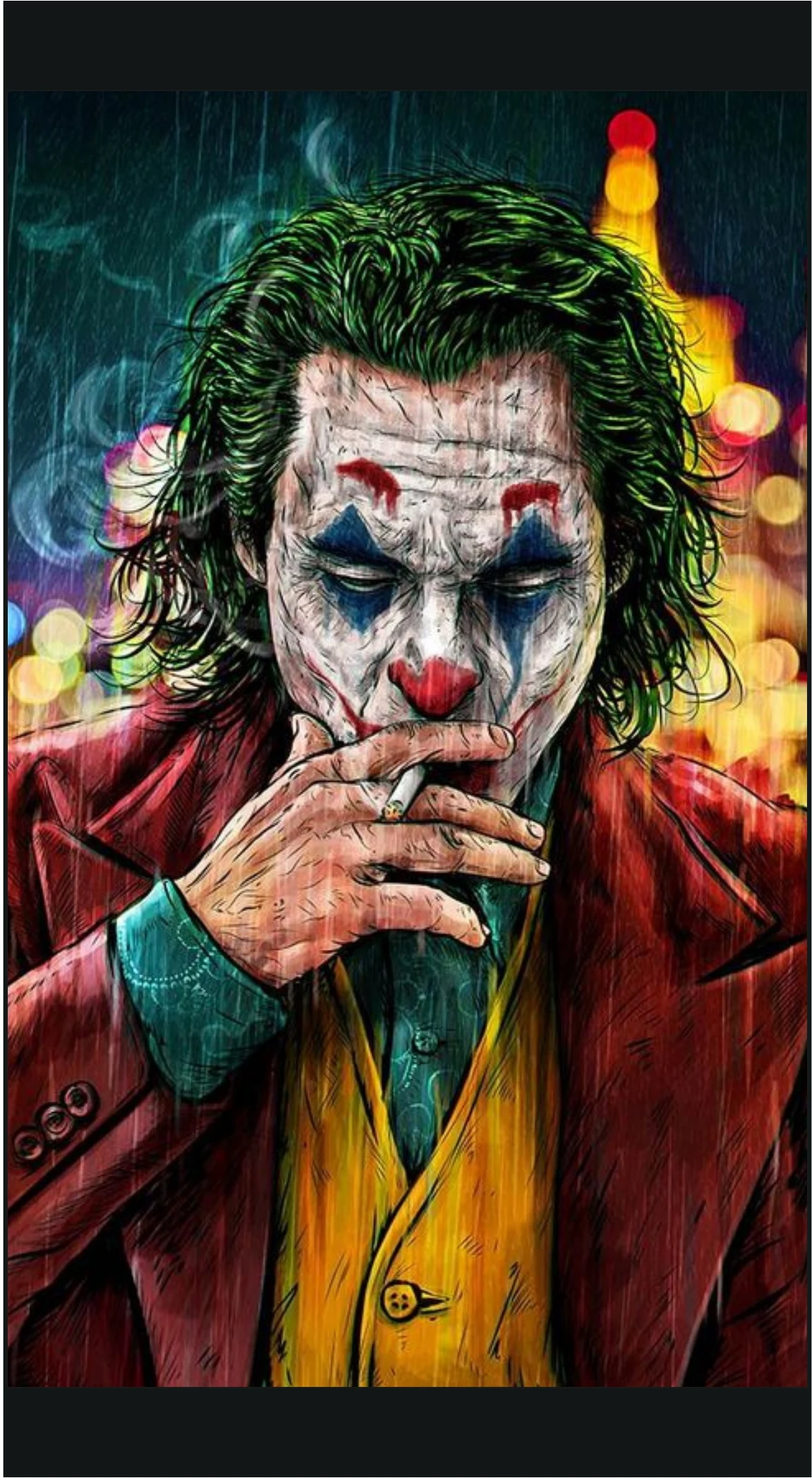 Joker Joaquin Phoenix Rain Reflection Premium Mobile Skin Wrap