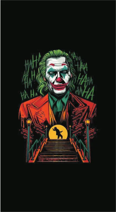 Joker Midnight Streetlight Stairs Dance
