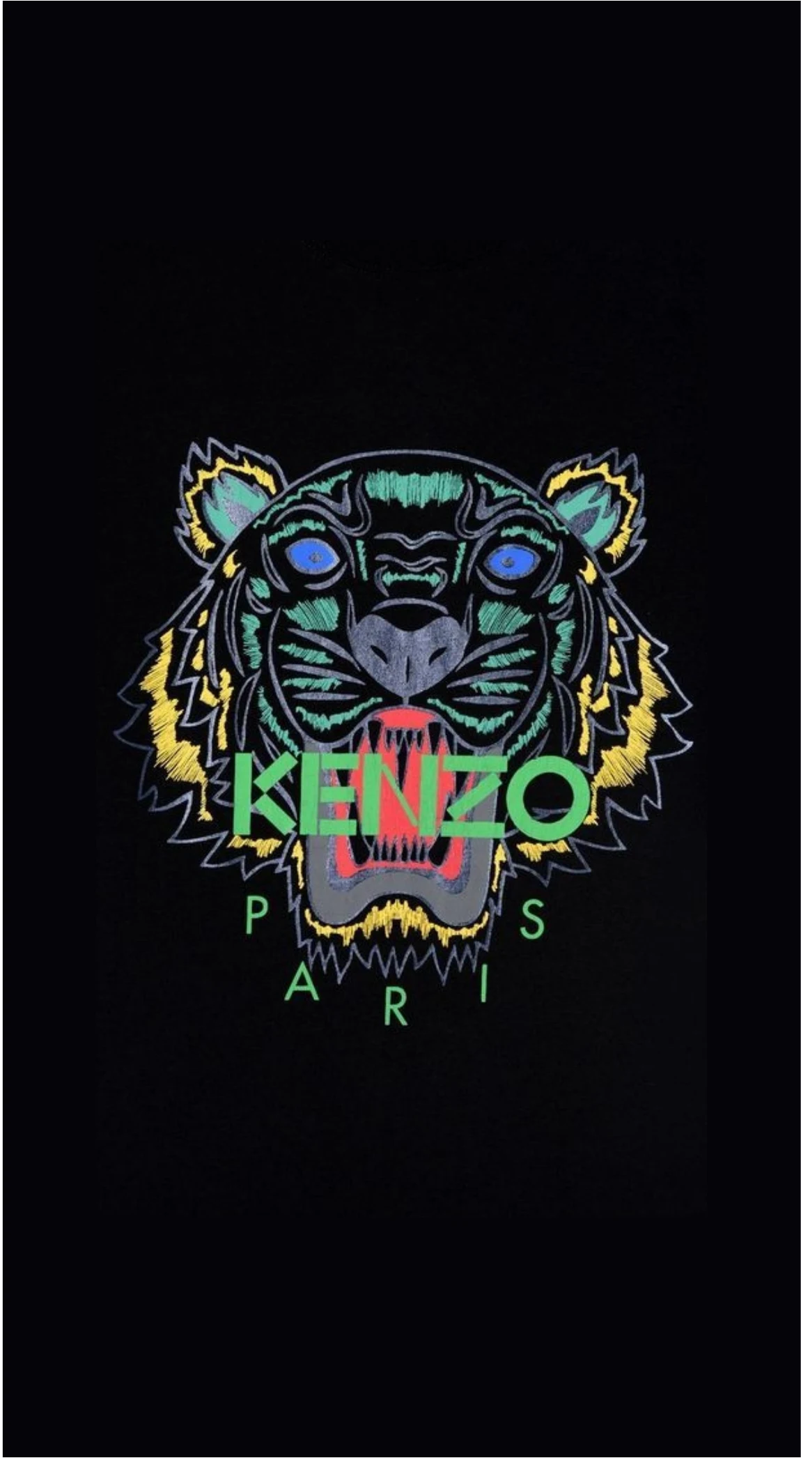 Kenzo Paris Neon Embroidered Tiger