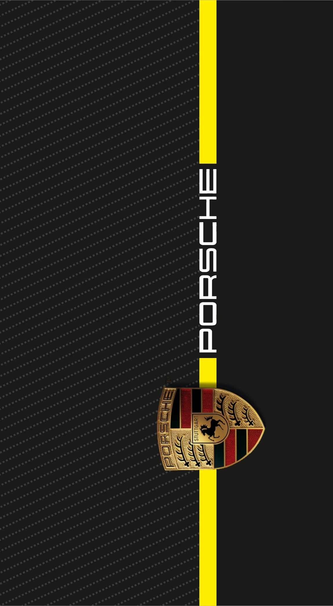 Porsche Stuttgart Crest Yellow Racing Line