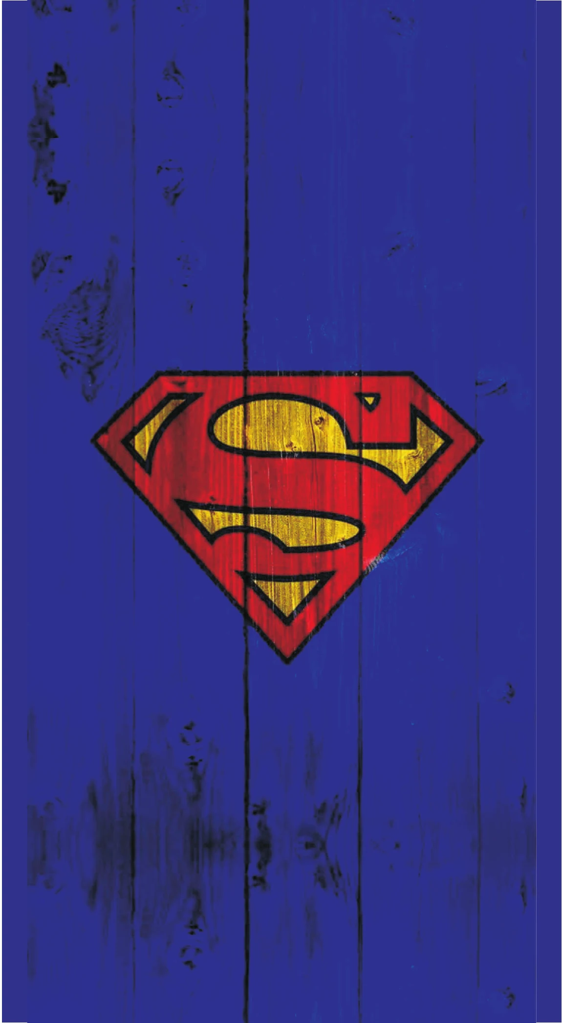 Superman Shield Rustic Blue Plank Texture Premium Mobile Skin Wrap