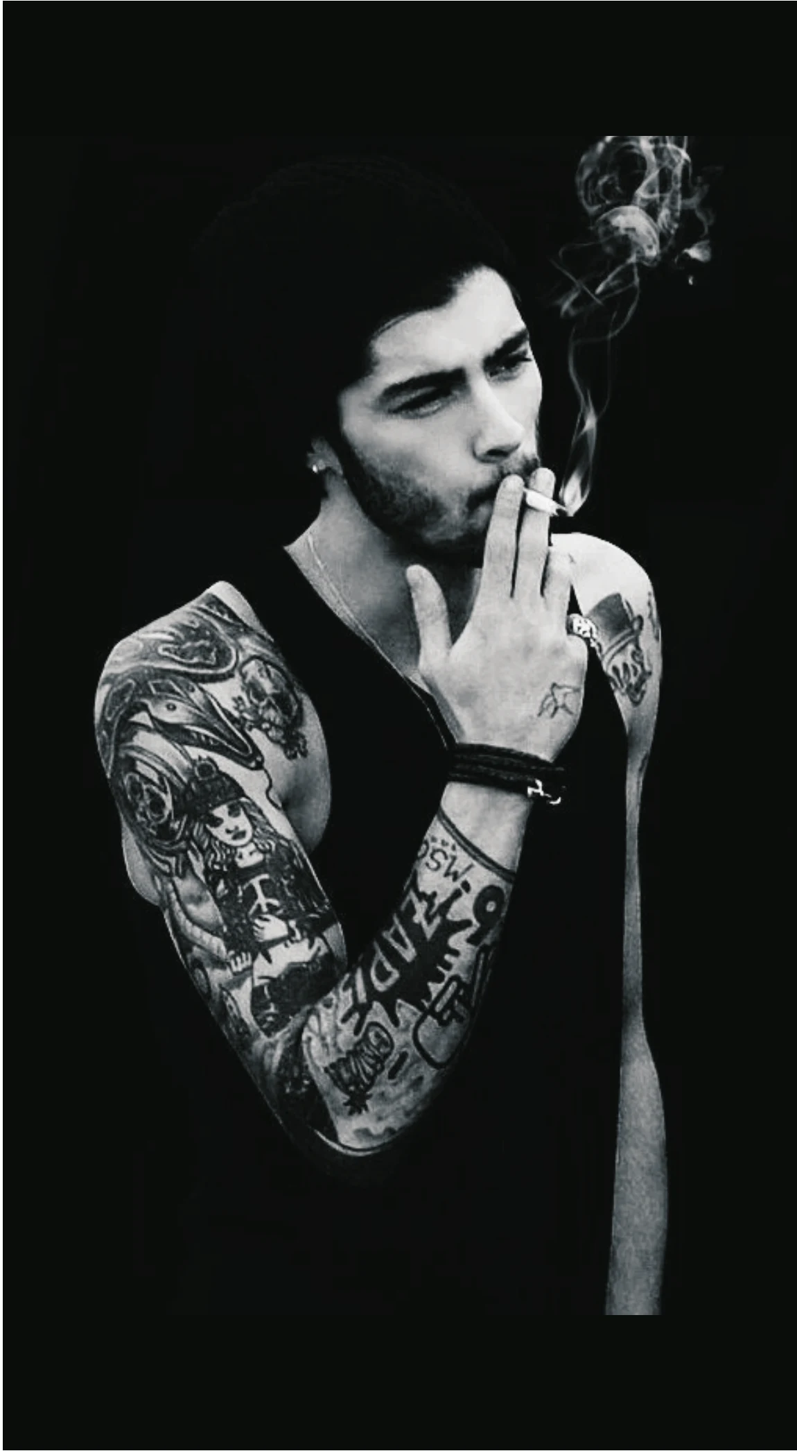 Zayn Malik Black & White Tattooed Smoker Premium Mobile Skin Wrap